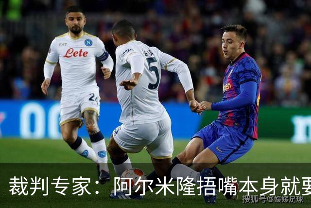 裁判专家：阿尔米隆捂嘴本身就要吃红牌，处罚力度取决于说了什么